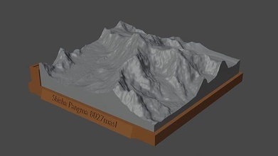 shisha sustantivo montaña paisaje volcán terreno ambiente naturaleza fotogrametría elevación dem Ciencias 3d print model - Mito3D