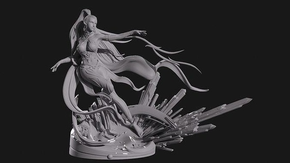 Shiva Finale Fantasie vii Final Fantasy Frauen Skulptur 3dprinting Kunst Skulpturen 3d print model - Mito3D