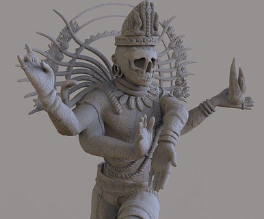 shiva estatua personaje personas figurilla Dios brahmán vishnu cráneo indio hinduismo oriental plastico Arte esculturas humano impresión 3d imprimible 3d print model - Mito3D