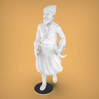 shivaji statue art maharashtra spirituality classic sculptures 3d print model - Mito3D