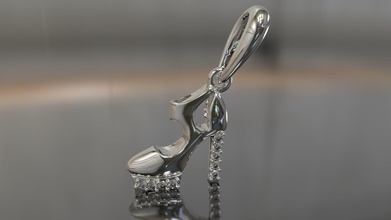 shoe c0-3010097 jewelry soleplate pendant chain gold silver fianite zircon leg foot heel maker feminine woman footprint tiptoe pendants 3d print model - Mito3D