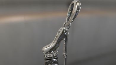 shoe c0-3010098 jewelry soleplate pendant chain gold silver fianite zircon leg foot heel maker feminine woman footprint tiptoe pendants 3d print model - Mito3D