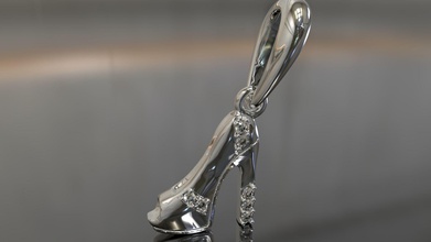 shoe c0-3010099 jewelry soleplate pendant chain gold silver fianite zircon leg foot heel maker feminine woman footprint tiptoe pendants 3d print model - Mito3D