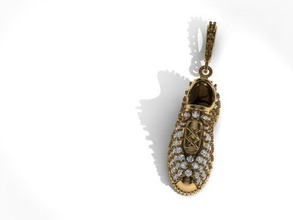 zapato colgante pendiente oro plata imprimible anillo diamante joya joyería compromiso blanco canalla collar 3d print model - Mito3D