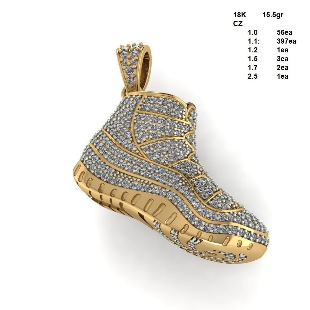 chaussures pendentif diamant mode adidas bijoux pendentifs 3D print model - Mito3D