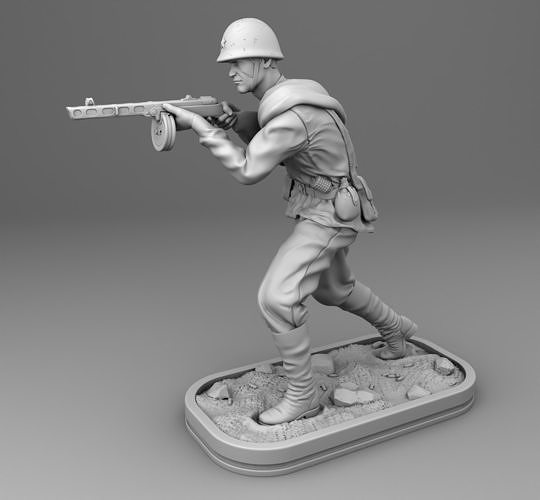 tournage soviétique soldat armée urss allemand guerre monde danger 3d modèles impression chien Jeux jouets 3D print model - Mito3D