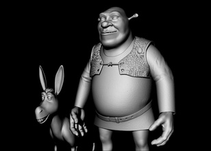 gritar burro 3d impresión modelo dibujos animados toon animal personaje juego hombre fantasía juguete niño mamífero cuerpo lego naturaleza persona gracioso juegos juguetes 3d print model - Mito3D