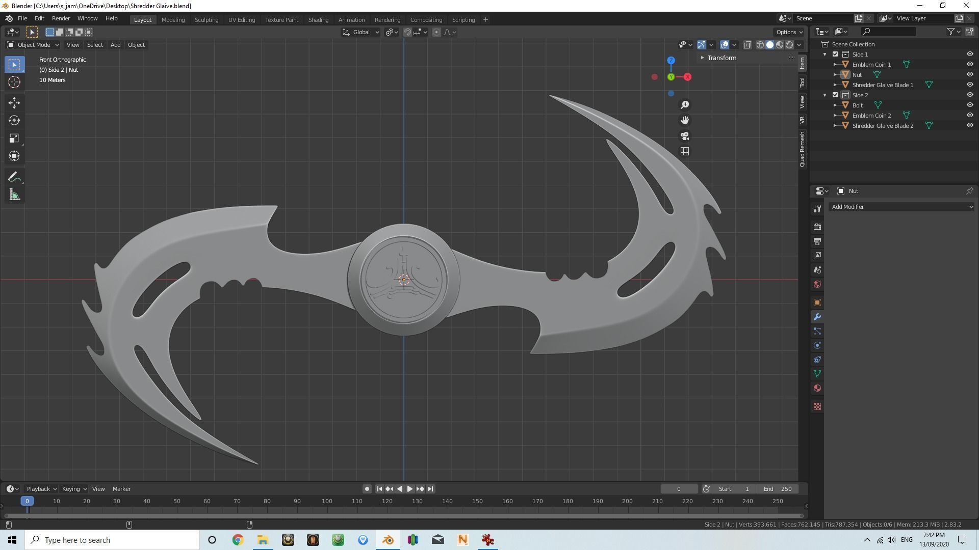 trituratore lancio glaive lama 2 cosplay daywalker blade2 tecnologia coltello spada westley beccaccini vampiro Giochi giocattoli 3D print model - Mito3D