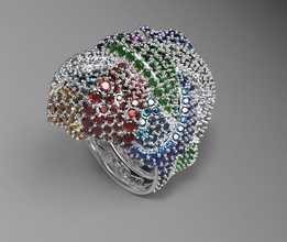 triturar la joyería anillo de piedras preciosas oro brillante diamante los anillos 3d print model - Mito3D