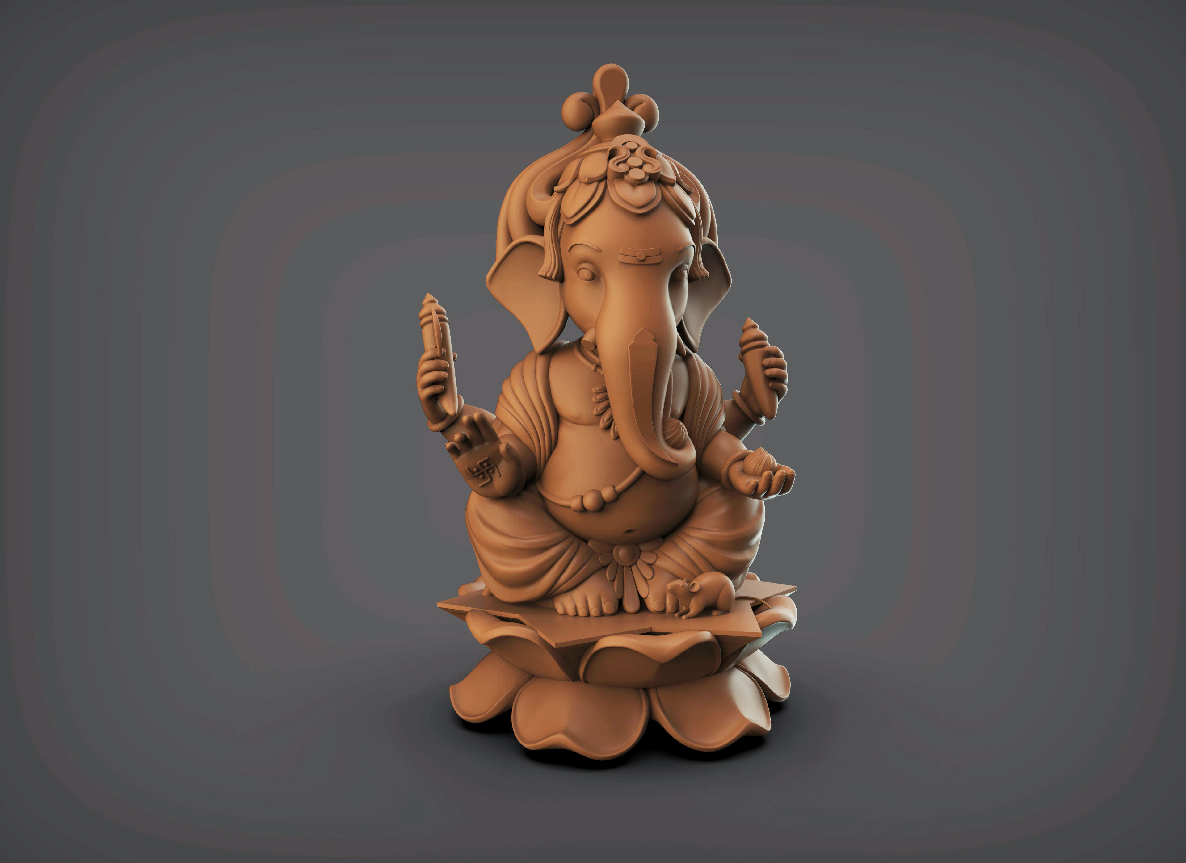 shree ganesha lord god elephant diwali dipawali deepawali murti statue laxmi ganpati indian small miniatures figurines art sculptures ganesh 3D print model - Mito3D