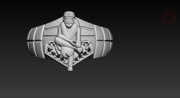 Shree sai baba esterlina prata ródio banhado anel zircônia símbolo arte isolado homem escultura equipamento joalheria argolas 3d print model - Mito3D