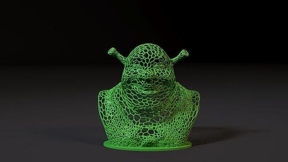 Shrek büst karakter Voronoi canavar Hayali işler kişi erkek fantezi karakterler anatomi Sanat heykeller nft maymun 3d print model - Mito3D