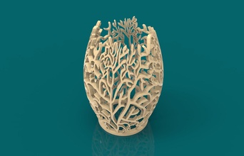 arbusti paralume lampada luce illuminazione arte arredamento decorativo home decor fiore all'occhiello geometrico matematico 3d print model - Mito3D