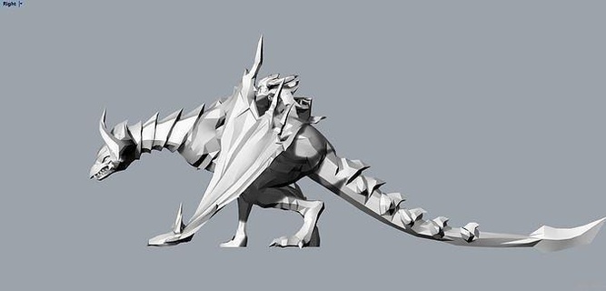 shyvana liga leyendas barón nashor animal monstruo Arte diseñando jajaja ilustración peligro dientes fauna silvestre naturaleza dinosaurio fuerza 3d print model - Mito3D
