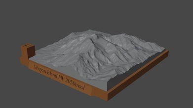 serpmek ada hp dağ manzara yanardağ arazi çevre doğa fotogrametri yükseklik dem Bilim 3d print model - Mito3D