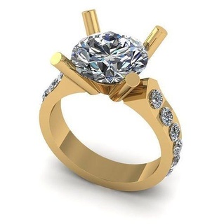 side-stone engagement ring jewelry golden gold cocktail diamonds halo precious gem fashion diamond printable aquamarine rings solaitaire sidestome 3d print model - Mito3D