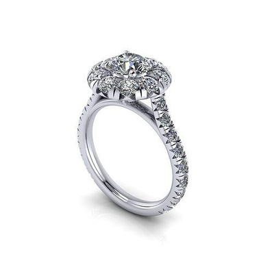 side stone femmes diamant mariage mode bague r16 bijou gemme engagement bijoux argent or engagem sterling pendentif collier beauté boucles d'oreilles pendentifs anneaux 3d print model - Mito3D