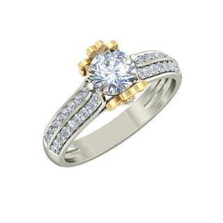 côté calcul engagement bague diamants 8 brillant goujat conception détail diamant gemme or bijou bijoux platine imprimable anneaux argent mariage pentant 3d print model - Mito3D