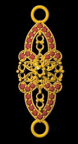 sidepiece pendent locket pecock gold 3dmodel jewelry pendants 3D print model - Mito3D