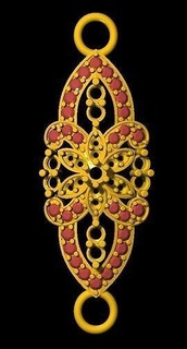 sidepiece pendent locket pecock gold 3dmodel jewelry pendants 3d print model - Mito3D