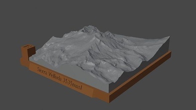 Sierra Veluda Berg Landschaft Vulkan Terrain Umgebung Natur Photogrammetrie Elevation Wissenschaft 3d print model - Mito3D