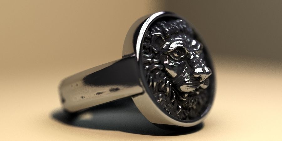 vista leon gioielli classico di antiquariato ancora anelli moto biker 3D print model - Mito3D