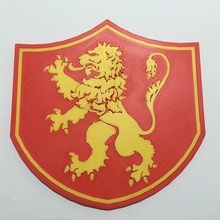 sceau maison Lannister Jeu trônes Coaster Trône Fer emblème or rouge Lion barware verres bar boisson Chevalier rigide accessoires 3d print model - Mito3D