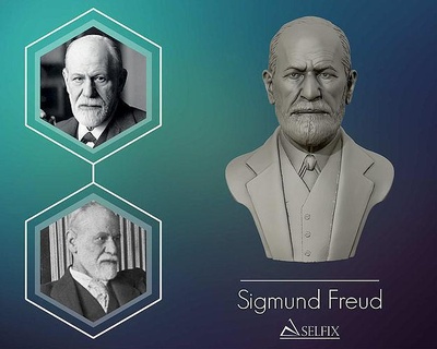 Sigmund Freud buste sculpture art portrait statue homme sculptures neurologue psychanalyse 3d print model - Mito3D