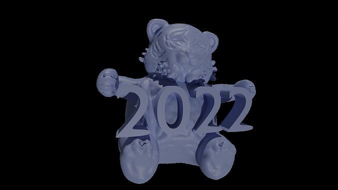 cartello zodiaco tigre 3d modello anno arte 2022 3dprint figura natale contento statua giocattolo albero scultura design giochi giocattoli miscelatore 3D print model - Mito3D