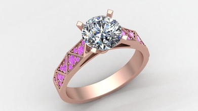 signature laurence bague en or réplique bijoux de l'anneau la graff marque mode personnes l'homme l'engagement mariage imprimable le diamant rose 18k graf les anneaux 3d print model - Mito3D