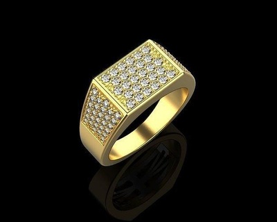 imzalı yüzük erkekler takı altın mücevher düğün nişan Chanel Tiffany aslan Menring Solitaire moda güzellik graf parlak yüzükler 3d print model - Mito3D