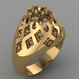 Signet Diamant Ring Männer Hochzeit Schmuck Bräutigam Engagement druckbar Ringe Gold Luxus 3d print model - Mito3D