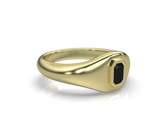 sigillo Smeraldo anelli gioielleria squillare oro diamante stampabile nozze brillante Fidanzamento moda argento gioiello gemma bianca bellezza 3D print model - Mito3D