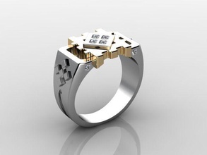anello etnico in stile occidentale popoli slavi stl gioielli modello sigillo etnica moda fashionstyle di fidanzamento anelli 3d print model - Mito3D