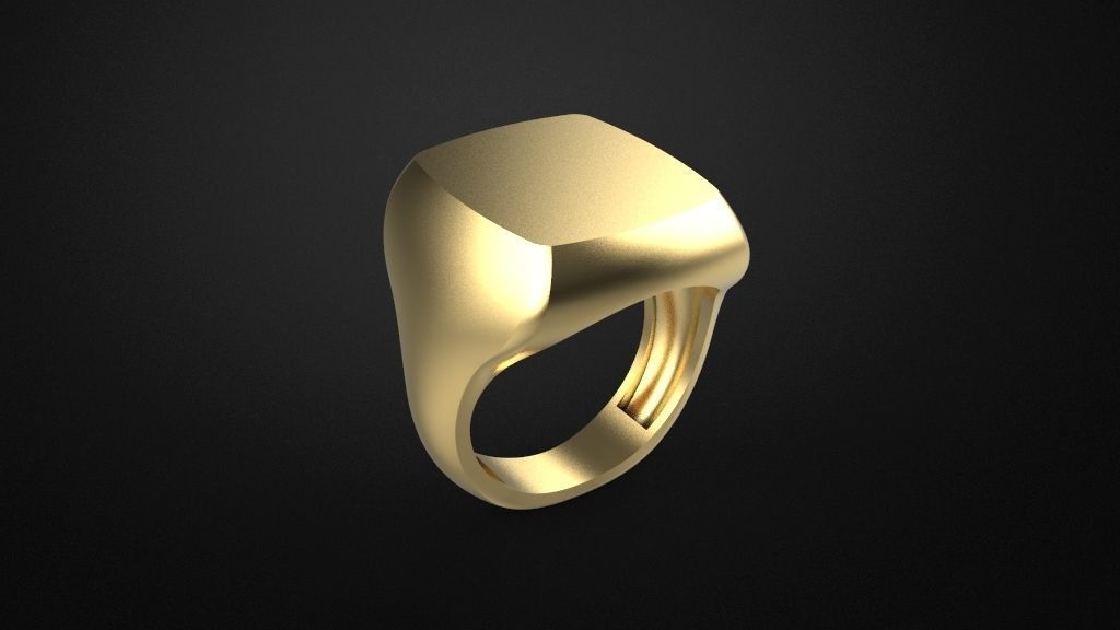 signet man ring special model mens 3d gold jewelry stl printable gemstone diamonds gem black jewel rings jewellery 3D print model - Mito3D