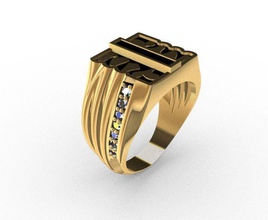 anillo de hombre del la joyería plata oro signet los hombres menrings manring joya 3dmodeljewel 3djewelmodel compromiso imprimible gem anillos 3d print model - Mito3D