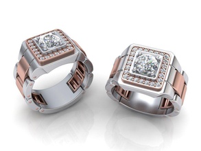 Siegel Herren ring-Uhren design-ring druckbare 3d-Modell n0304 Schmuck gold-ring Mann-ring Uhr ring usa Kanada israel 3dring Siegelring diamond bedruckbar ist 14k Luxus Reichtum business Ringe 3d print model - Mito3D