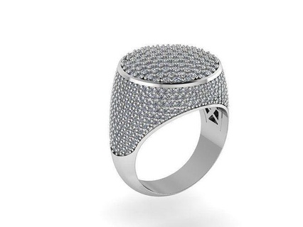 sceau paver bague 414 or diamant bijoux argent fabrication mode conception engagement gemme imprimable sterling bracelet cubain boucle d'oreille Collier pendentif anneaux 3d print model - Mito3D