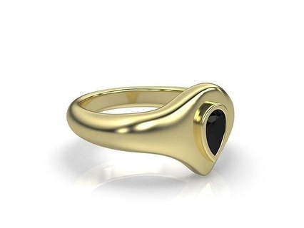 signet pear rings jewelry ring diamond gold printable silver jewellery jewel wedding brilliant engagement gem fashion cad design 3d print model - Mito3D