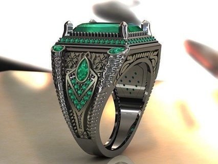 signet ring jewelry gold printable diamond rings jewellery gem 3d print model - Mito3D