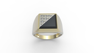 sello anillo 3d impreso joyería joya pendientes modelo hembra boda compromiso pulsera stl oro plata ortodoxo colgante pendiente moda elegante diamante anillos 3d print model - Mito3D