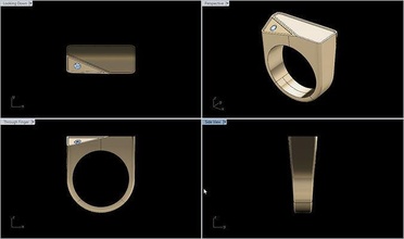 Signet Ring 3 Gold Platin Design Schmuck Mode Ringe 3d print model - Mito3D