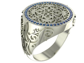 anello gemme gioielli vecchio stile ornamentali sigillo oldbutgold gemma in ferro oro argento cast maschio anelli il 3d print model - Mito3D