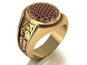 signet ring men classic beauty fashion diamond turkish printable golden jewel accessory tactical flora small medal america nature luxury jewelry rings 3d print model - Mito3D