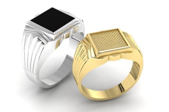sello anillo hombres opciones joyería masculino joya clásico imprimible oriental exclusivo regalo hombre oro anillos negro roca ónix 3d print model - Mito3D
