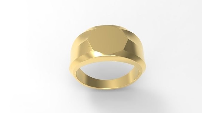 sigillo squillare ottagonale arte gioielleria gioiello oro costruttore argento design uomini pacco anello giro piazza donne anelli femmina scatola Uniti d'America Canada 3D print model - Mito3D