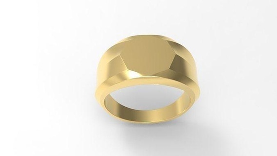 sinete anel octogonal arte joalheria jóia ouro construtor prata Projeto homens pacote Signetring volta quadrado mulheres argolas fêmea caixa EUA Canadá 3d print model - Mito3D
