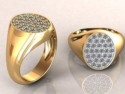 sigillo squillare spianare Chevalier gioielleria anelli oro stampabile diamante argento gioiello platino brillante sterlina moda lusso prezioso design massonico 3d print model - Mito3D