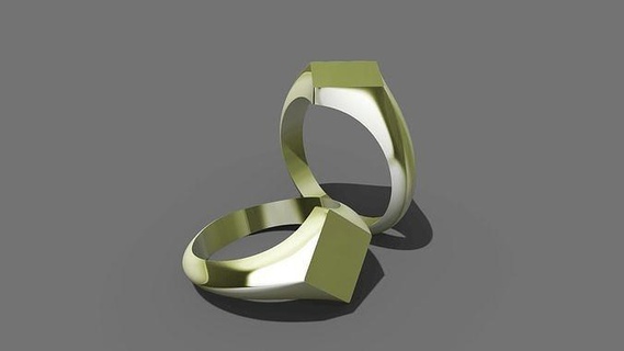 sinete anel losango 3d impressão modelo amar joalheria prata mulher argolas imprimível moda arte 3d print model - Mito3D