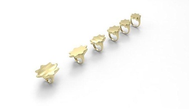 sceau bague étoile 6parts or argent imprimable mode brillant bijoux diamant saphir bracelet gagné gapparel mariage engagement anneaux 3d print model - Mito3D